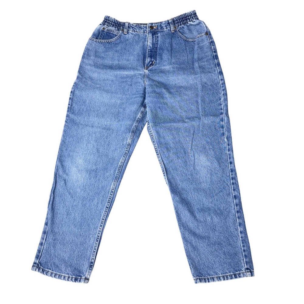Vintage LL Bean Original Fit Relaxed Jeans Womens 14 Pet‎  Blue High Rise